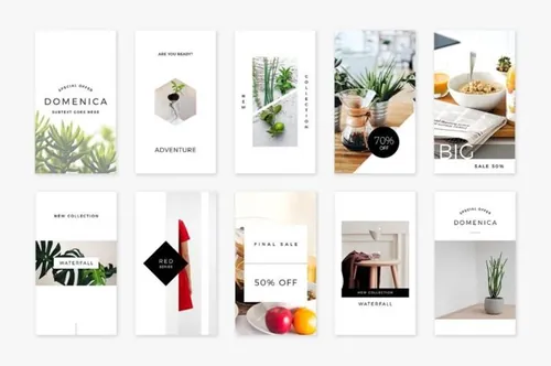 100款小清新广告图模版下载Light Instagram Stories Bundle