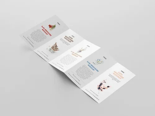 五折页DL传单折页设计展示样机PSD模板 5xDL leaflet mockup