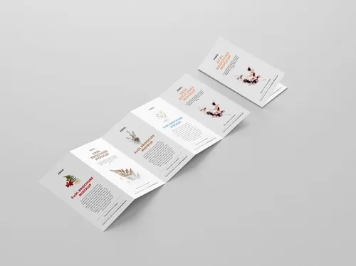 五折页DL传单折页设计展示样机PSD模板 5xDL leaflet mockup
