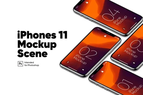 iPhone 11 Mockup 组合手机样机下载