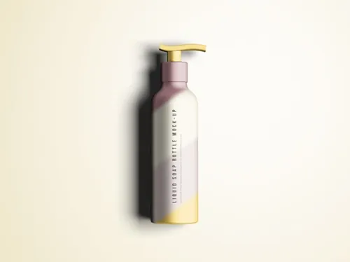 按压瓶模型PSD贴图模板Liquid Soap Bottle Mockup