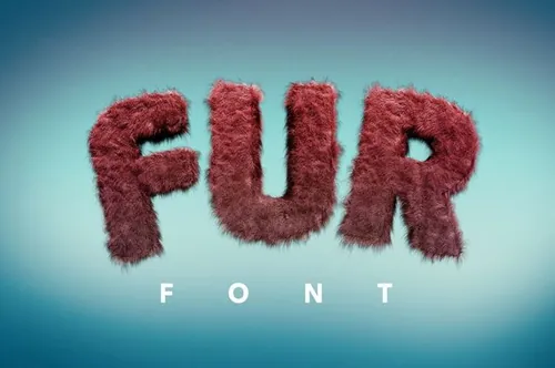 毛茸茸的动物皮毛字体效果素材 Fur Font