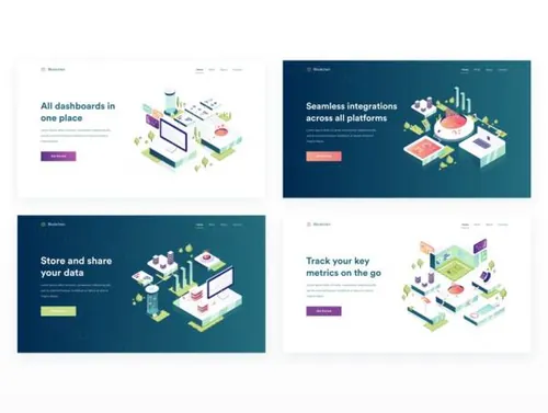 产业链条图概念插画Blockchain Illustrations