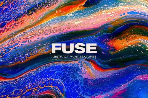 潮流丙烯酸流体颜料大理石纹理细胞神经纹理背景素材 Fuse: