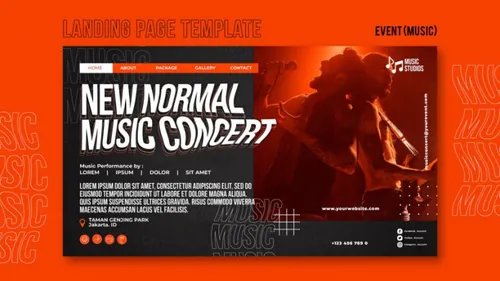 摇滚重金属音乐会演唱会活动宣传海报PSD模板 New normal music posts template