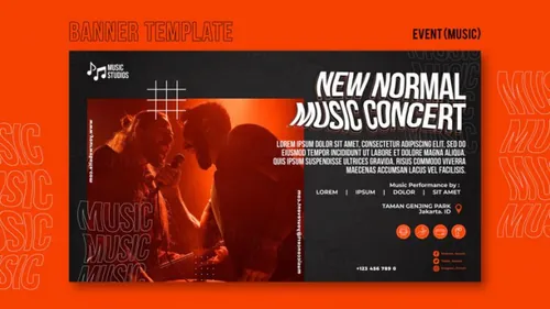 摇滚重金属音乐会演唱会活动宣传海报PSD模板 New normal music posts template