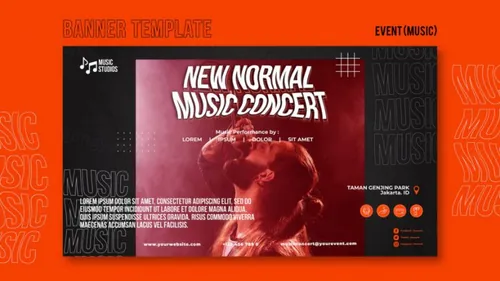 摇滚重金属音乐会演唱会活动宣传海报PSD模板 New normal music posts template