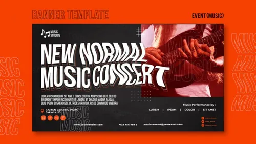 摇滚重金属音乐会演唱会活动宣传海报PSD模板 New normal music posts template