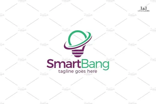 创意灵感灯泡概念标志Logo模板Smart-Bang-Logo