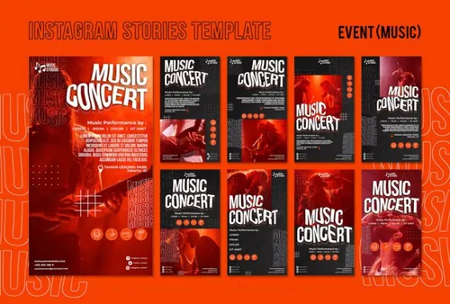 摇滚重金属音乐会演唱会活动宣传海报PSD模板 New normal music posts template