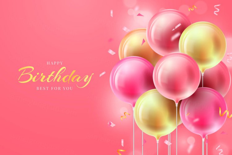 高清可爱卡通创意彩色气球儿童生日快乐设计素材背景海报矢量图片