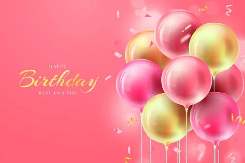 高清可爱卡通创意彩色气球儿童生日快乐设计素材背景海报矢量图片