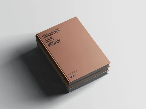 A4精装书籍封面内页设计贴图展示样机模板 Hardcover A4 Book Mockup