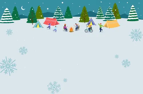 冬季冬天雪地圣诞新年风景矢量背景元素插图素材