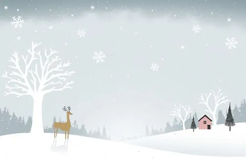 冬季冬天雪地圣诞新年风景矢量背景元素插图素材