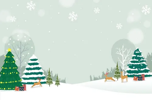 冬季冬天雪地圣诞新年风景矢量背景元素插图素材