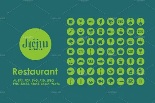 餐厅矢量图标 Restaurant icons
