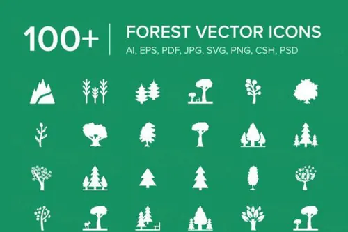 森林图标素材 100  Forest Vector Icons