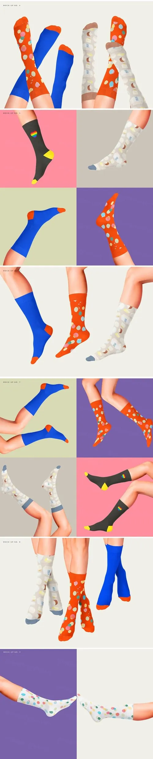 高品质腿模经典袜子贴图设计提案样机模板 All Socks
