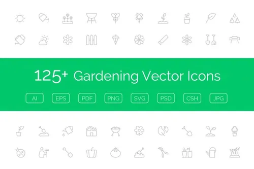 绿色环保图标 125  Gardening Vector Icons