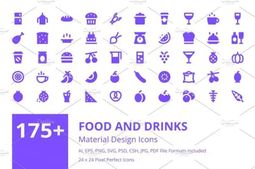 美食饮料图标 175  Food and Drinks Material Ico