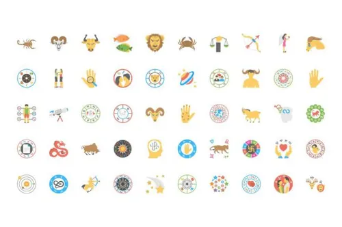 星座矢量图标 Horoscope , Numerology and A