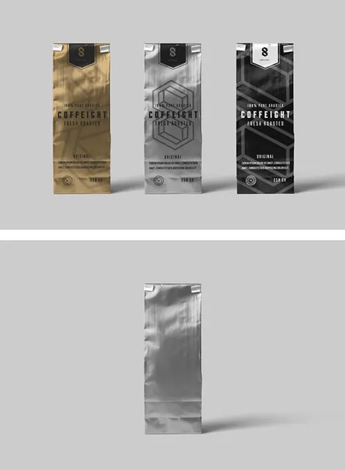 咖啡袋包装样机贴图PSD模版 Coffee Bag Mockup