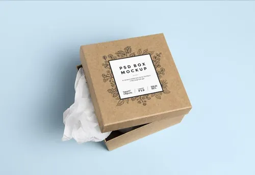 纸盒模型PSD贴图模板Cardboard Box PSD MockUp