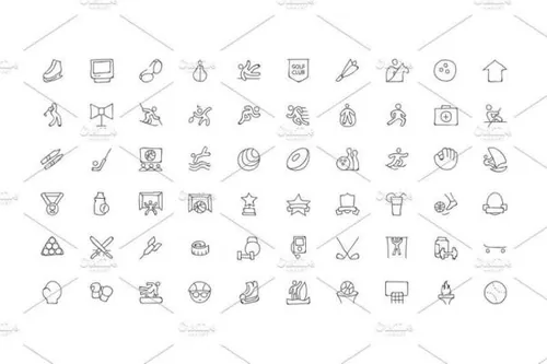 手绘运动矢量图标 200 Sports Hand Drawn Doodle Ic