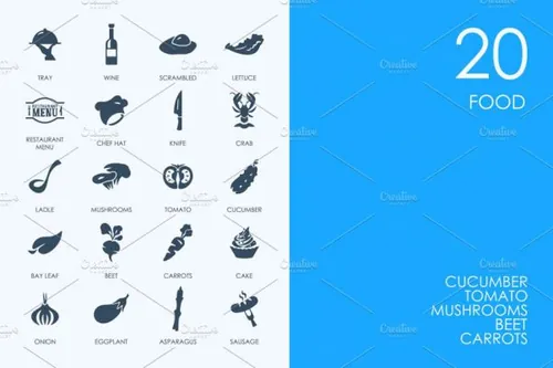 美食矢量图标 Food icons