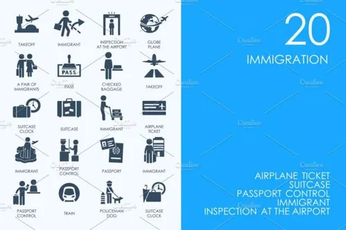 移民图标素材 Immigration icons