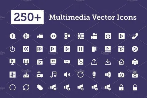 多媒体矢量图标 250  Multimedia Vector Icons