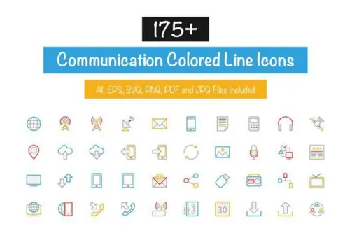 通讯彩线图标 175  Communication Colored Line I