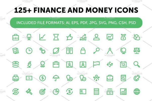 金融和金钱图标 125  Finance and Money Icons