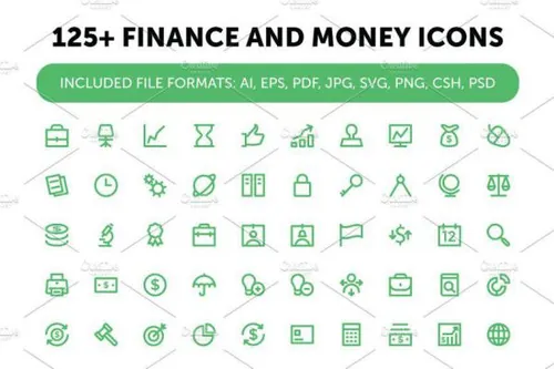 金融和金钱图标 125  Finance and Money Icons