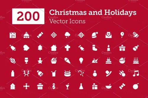 圣诞矢量图标 200 Christmas Vector Icons