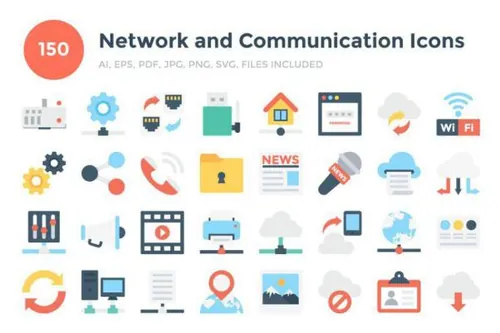 网络和通讯图标 150 Network and Communication Ic