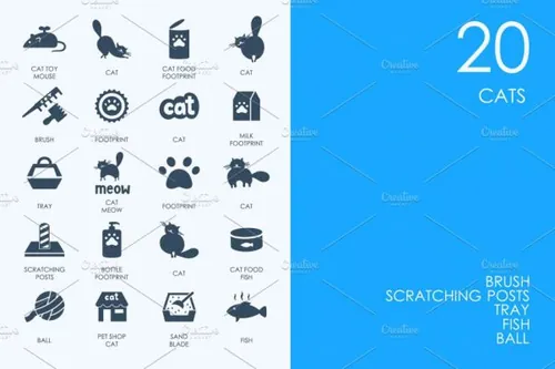 猫的矢量图标 Cats icons