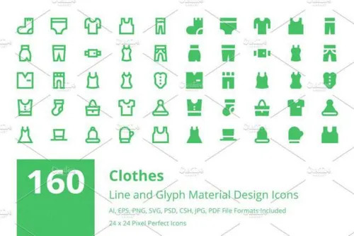 服装面料设计图标 160 Clothes Material Design Ico