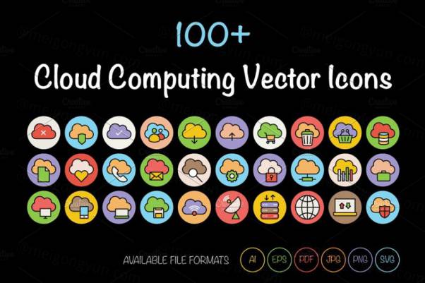 云计算矢量图标 100  Cloud Computing Vector Icon
