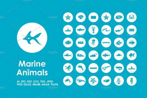 海洋动物图标 Marine Animals icons