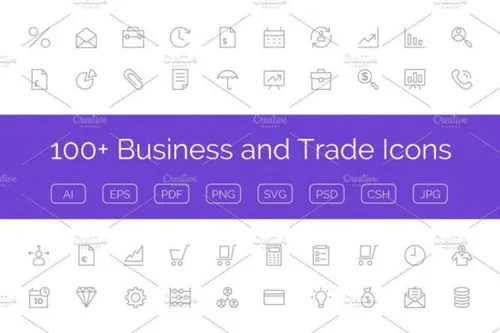 商业和贸易图标 100  Business and Trade Icons