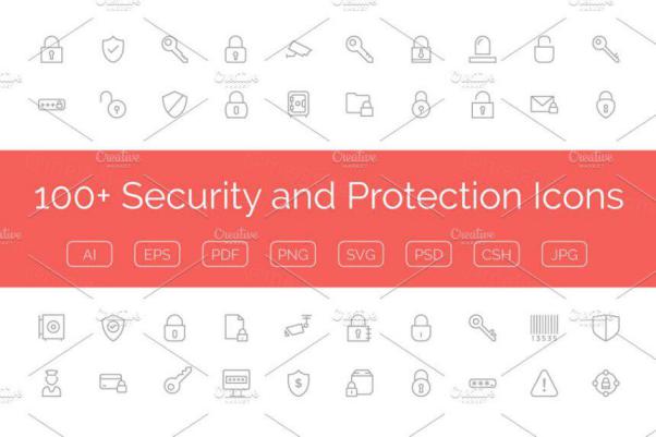 安全保护图标 100  Security and Protection Icon