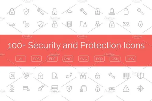 安全保护图标 100  Security and Protection Icon