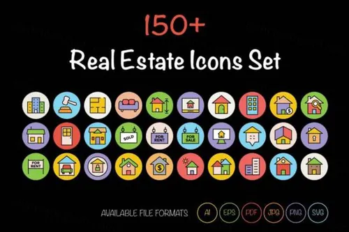 房地产图标 150  Real Estate Icons Set
