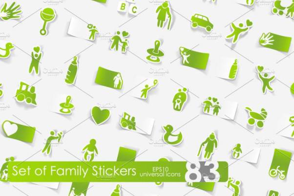 家庭元素图标 83 family stickers
