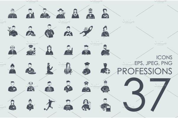 职业矢量图标集 37 professions icons
