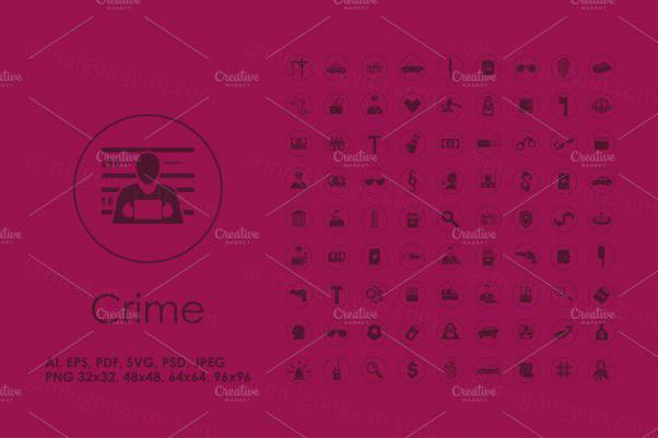 简单的监狱元素图标 81 Crime simple icons