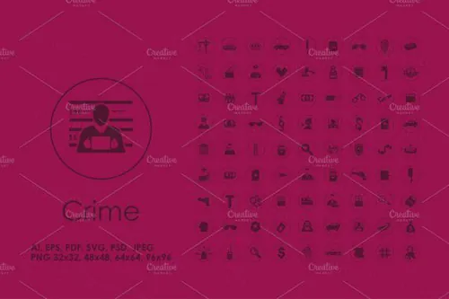 简单的监狱元素图标 81 Crime simple icons