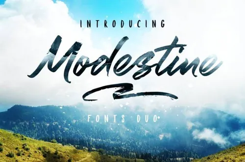 现代创意性手写英文海报字体 Modestine Script